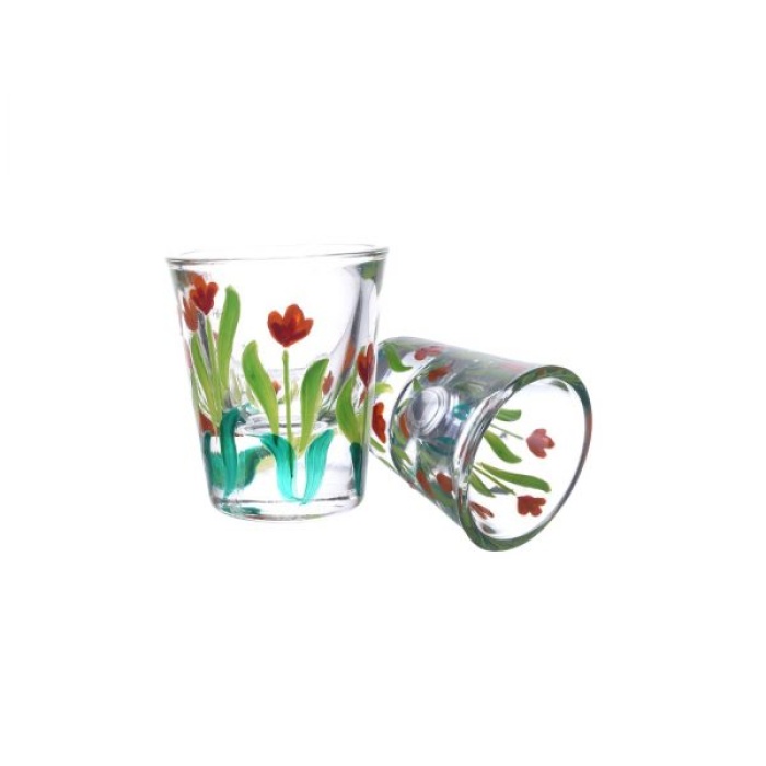 Handpainted Shot Glasses by iHandikart Handicrafts | Beautiful Red Flower Painted Royal Design for Vodka Shots, Tequila Shot Glasses (Set of 2) IHK16037 | Save 33% - Rajasthan Living 6