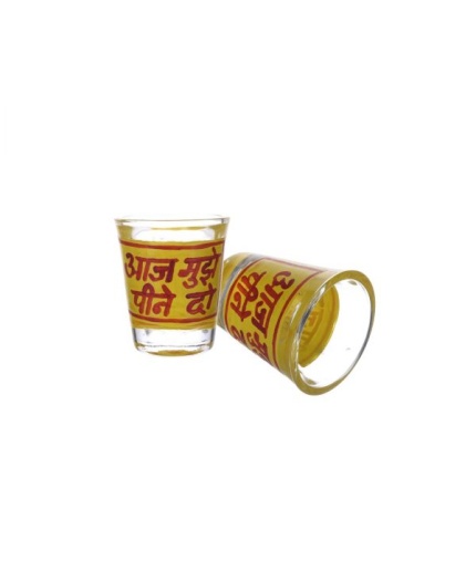 Handpainted Shot Glasses by iHandikart Handicrafts | Aaj Mujhe Peene Do Royal Design for Vodka Shots, Tequila Shot Glasses (Set of 2) IHK16038 | Save 33% - Rajasthan Living