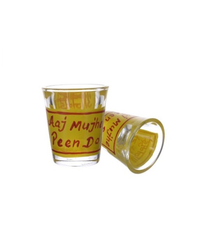 Handpainted Shot Glasses by iHandikart Handicrafts | Aaj Mujhe Peene Do Royal Design for Vodka Shots, Tequila Shot Glasses (Set of 2) IHK16039 | Save 33% - Rajasthan Living