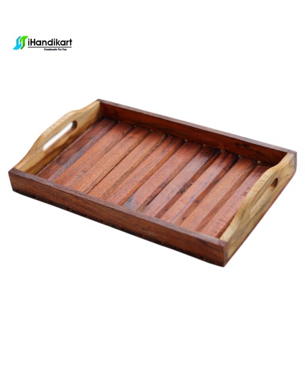 iHandikart Handicrafts Hand Crafted Decorative Brown Sheesham Wood Serving Tray,Size-14X9 inch for Office/Home and Table Decor | Save 33% - Rajasthan Living