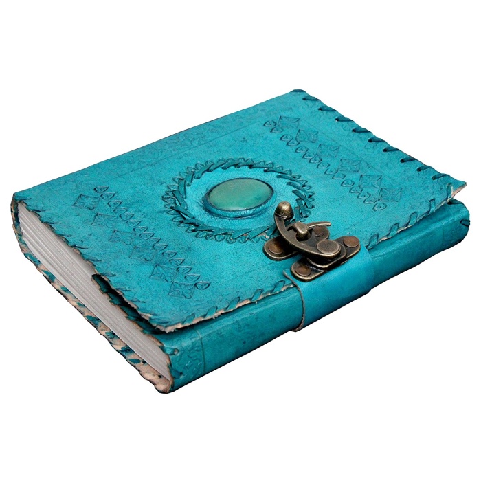 Ocean blue  leather journal antique leather notepad and undated planner notebook diary for writing memories from ihandikart handicrafts | Save 33% - Rajasthan Living 6