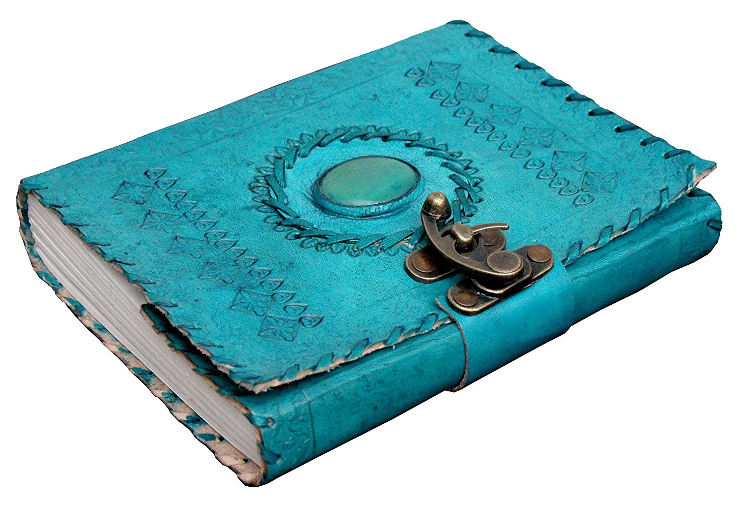 Ocean blue  leather journal antique leather notepad and undated planner notebook diary for writing memories from ihandikart handicrafts | Save 33% - Rajasthan Living 9