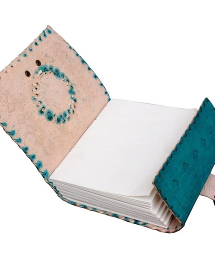 Ocean blue  leather journal antique leather notepad and undated planner notebook diary for writing memories from ihandikart handicrafts | Save 33% - Rajasthan Living 3