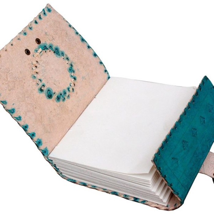 Ocean blue  leather journal antique leather notepad and undated planner notebook diary for writing memories from ihandikart handicrafts | Save 33% - Rajasthan Living 7