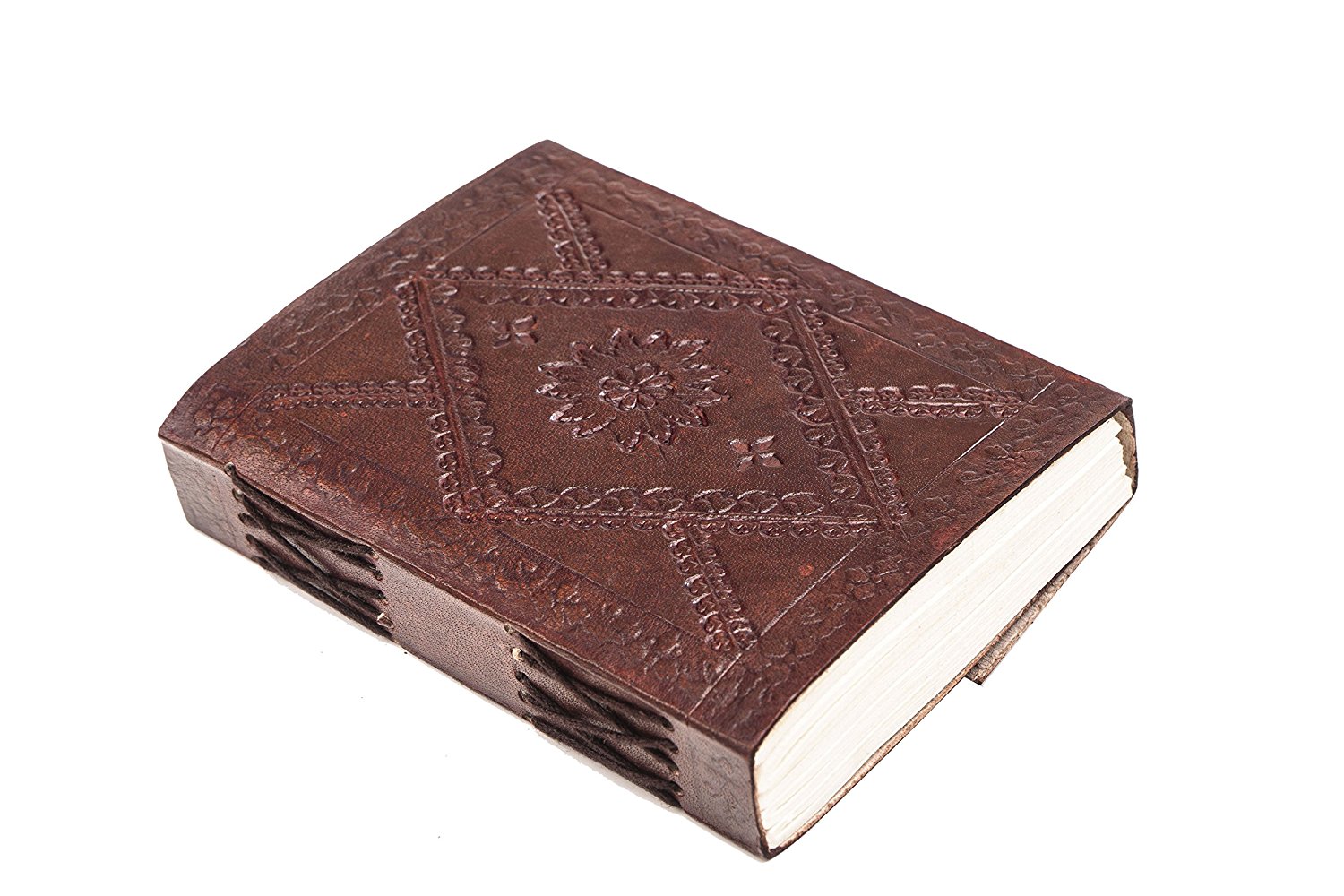 Brown Colour Leather Journal Antique Leather Notepad and Undated Planner Notebook Diary for Writing Memories From Ihandikart Handicrafts With Pencil | Save 33% - Rajasthan Living 10