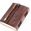 Brown Colour Leather Journal Antique Leather Notepad and Undated Planner Notebook Diary for Writing Memories From Ihandikart Handicrafts With Pencil | Save 33% - Rajasthan Living 12