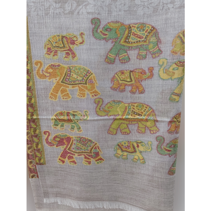 Pure Pashmina Elephant Handmade Shawl/Cashmere Scarf/Shawl, Handwoven on Handloom in Kashmir, Super Soft, Light Weave | Save 33% - Rajasthan Living 7