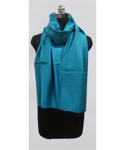Blue Pashmina Reversible shawl/Cashmere Scarf/Shawl, Handwoven on Hand loom in Kashmir, Super Soft, Light Weave, Reversible, shiny | Save 33% - Rajasthan Living 3