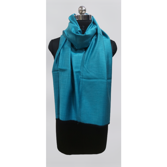 Blue Pashmina Reversible shawl/Cashmere Scarf/Shawl, Handwoven on Hand loom in Kashmir, Super Soft, Light Weave, Reversible, shiny | Save 33% - Rajasthan Living 6