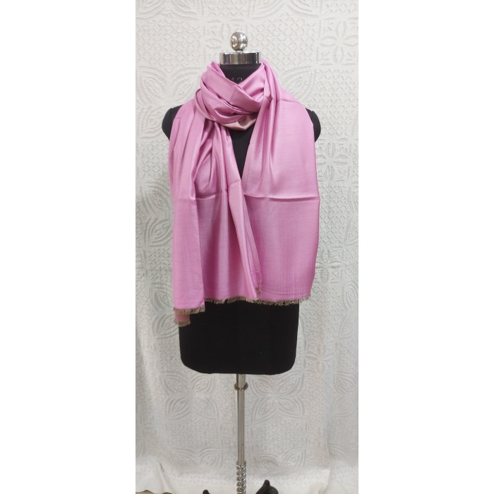 Pink Pashmina Reversible shawl/Cashmere Scarf/Shawl, Handwoven on Hand loom in Kashmir, Super Soft, Light Weave, Reversible, shiny | Save 33% - Rajasthan Living 8