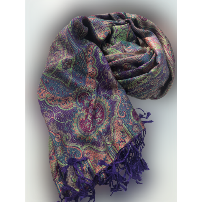 Purple Silk Pashmina shawl, Wedding shawl,Handwoven Silk Shawl, Long Silk Scarf,Foulard | Save 33% - Rajasthan Living 6