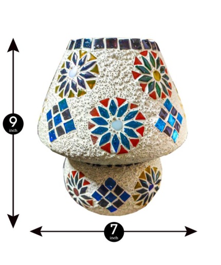 Handmade Multicolor Decorative Table lamp From iHandikart Handicrafts 9 X 7 Inch(IHK25001) Unique Design And mosaic Work On lamp Used For Home/Office | Save 33% - Rajasthan Living 3