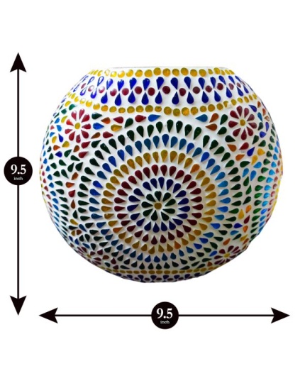 Mosaic Glass lamp (IHK25004) 9.5 X 9.5 Inch | Save 33% - Rajasthan Living 3