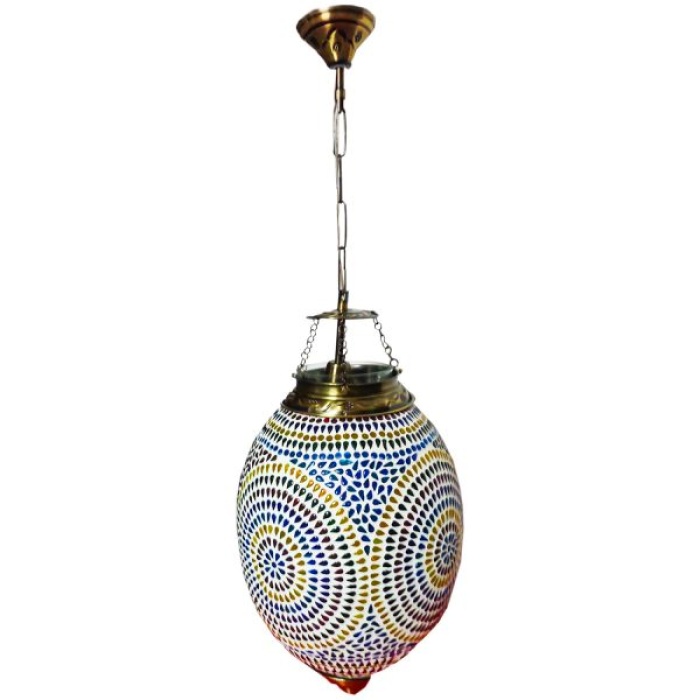 Mosaic Glass Hanging lamp (IHK25005)14 X 9 Inch | Save 33% - Rajasthan Living 6
