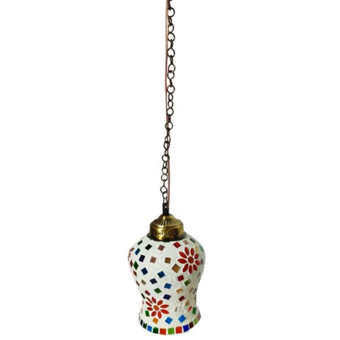 Mosaic Glass Hanging lamp (IHK25006) 7 X 5 Inch | Save 33% - Rajasthan Living 6