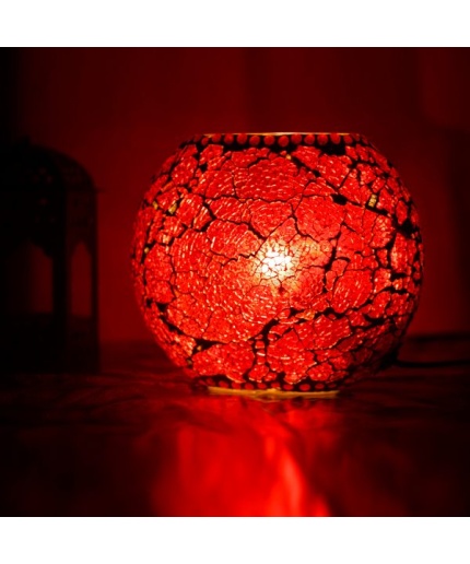 Mosaic Glass Table Lamp (IHK25010) 6.5 X 6.5 Inch | Save 33% - Rajasthan Living