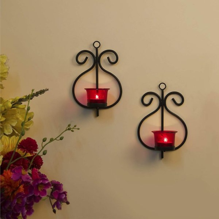 Decorative Iron Wall Sconce Candle Holder Wall Art Tealight Hanging Candle Holder Ihandikart Handicrafts Used for Office/home/festive Decor | Save 33% - Rajasthan Living 8
