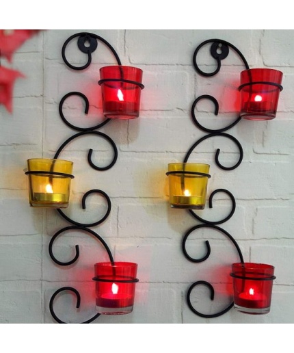 Decorative Iron Wall Sconce Candle Holder Wall Art Tealight Hanging Candle Holder Ihandikart Handicrafts Used for Office/home/festive Decor | Save 33% - Rajasthan Living