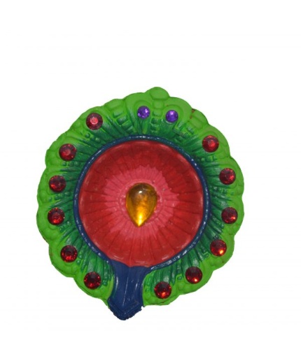 iHandikart Handicrafts Handpainted Terracotta Diyas , Multicolor ( Set of 12 ) 3 ” x 1 ” IHK4048-12 | Save 33% - Rajasthan Living 3