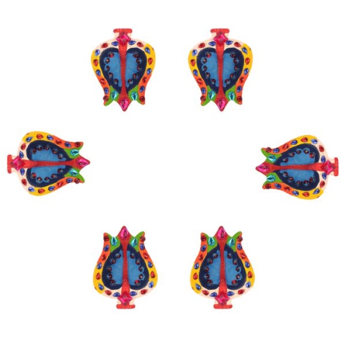 iHandikart Handicrafts Handpainted Terracotta Diyas , Multicolor ( Set of 12 ) 3 ” x 1 ” IHK4054-12 | Save 33% - Rajasthan Living 7