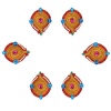 iHandikart Handicrafts Handpainted Terracotta Diyas , Multicolor ( Set of 12 ) 3 ” x 1 ” IHK4055-12 | Save 33% - Rajasthan Living 12