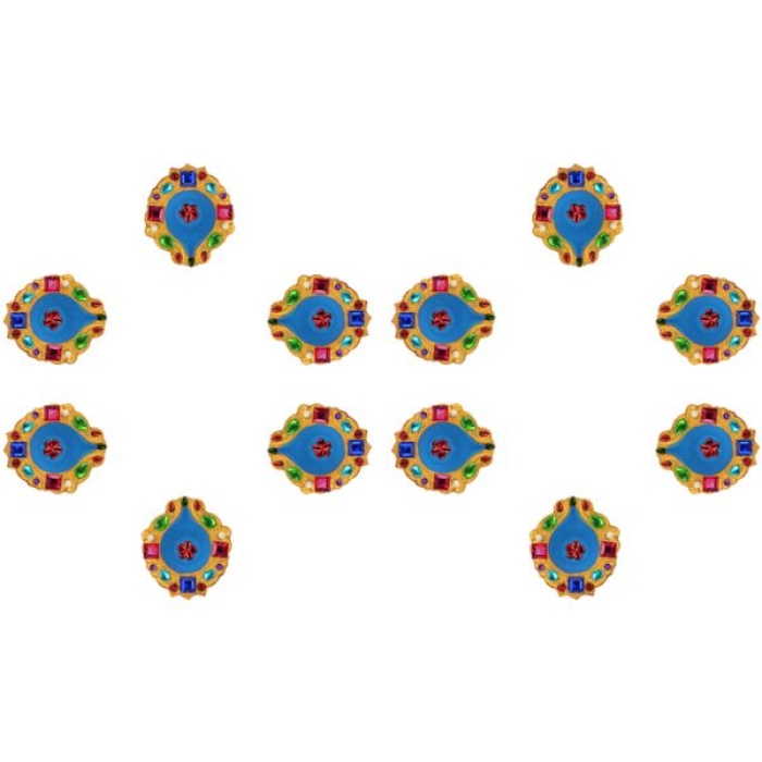 iHandikart Handicrafts Handpainted Terracotta Diyas , Multicolor ( Set of 6 ) 3 ” x 1 ” IHK4056-6 | Save 33% - Rajasthan Living 8