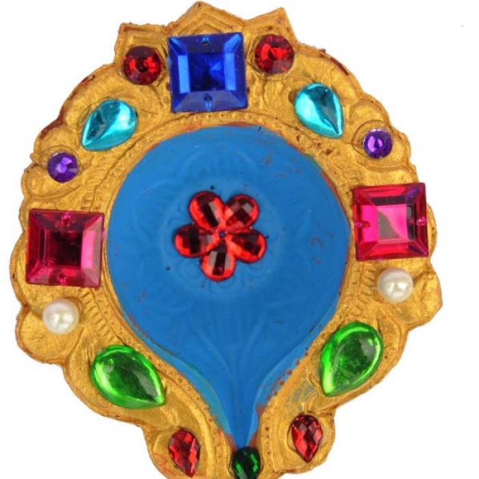 iHandikart Handicrafts Handpainted Terracotta Diyas , Multicolor ( Set of 6 ) 3 ” x 1 ” IHK4056-6 | Save 33% - Rajasthan Living 6