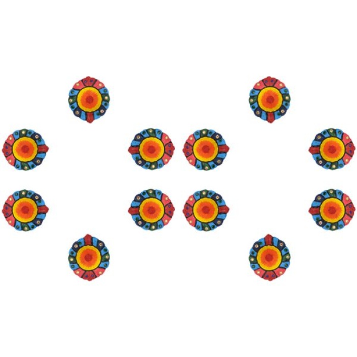 iHandikart Handicrafts Handpainted Terracotta Diyas , Multicolor ( Set of 6 ) 3 ” x 1 ” IHK4059-6 | Save 33% - Rajasthan Living 7