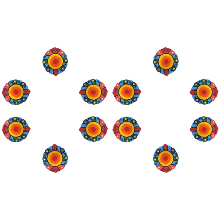 iHandikart Handicrafts Handpainted Terracotta Diyas , Multicolor ( Set of 12 ) 3 ” x 1 ” IHK4059-12 | Save 33% - Rajasthan Living 5