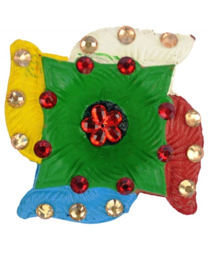 iHandikart Handicrafts Handpainted Terracotta Diyas , Multicolor ( Set of 12 ) 3 ” x 1 ” IHK4062-12 | Save 33% - Rajasthan Living 3