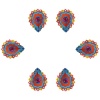 iHandikart Handicrafts Handpainted Terracotta Diyas , Multicolor ( Set of 12 ) 3 ” x 1 ” IHK4064-12 | Save 33% - Rajasthan Living 12