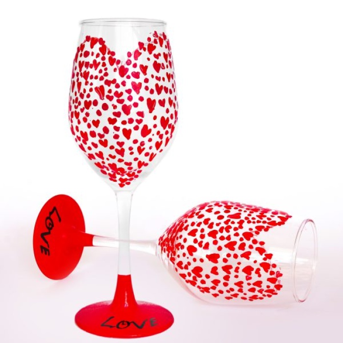 iHandikart Valentine Wine Glasses (Set of 2 Glass) for Gift Anniversary | Date Night |Besties |BFF| Bridesmaids | Weddings | Parties. 30008 | Save 33% - Rajasthan Living 7