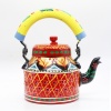 Handpainted Kettle Set 5040-T With 4 Glass & 1 Cart/Thela | Save 33% - Rajasthan Living 11