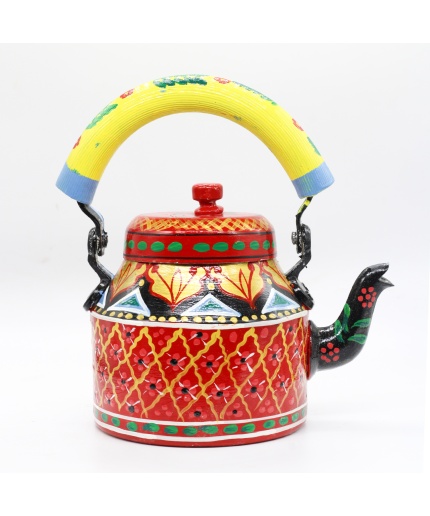 Handpainted Kettle Set 5040-T With 4 Glass & 1 Cart/Thela | Save 33% - Rajasthan Living 3
