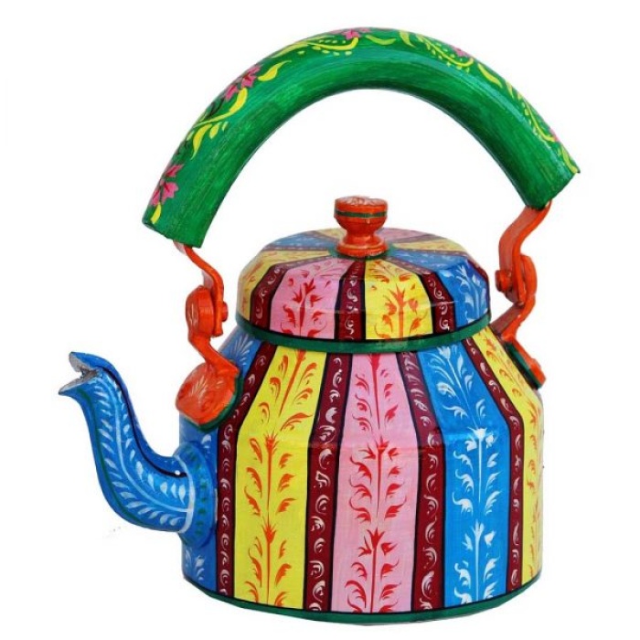 Handpainted Kettle Set With Trey & 6 Glass | Save 33% - Rajasthan Living 6