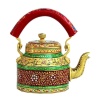 Handpainted Kettle Set 5075-T With 4 Glass & 1 Cart/Thela | Save 33% - Rajasthan Living 9