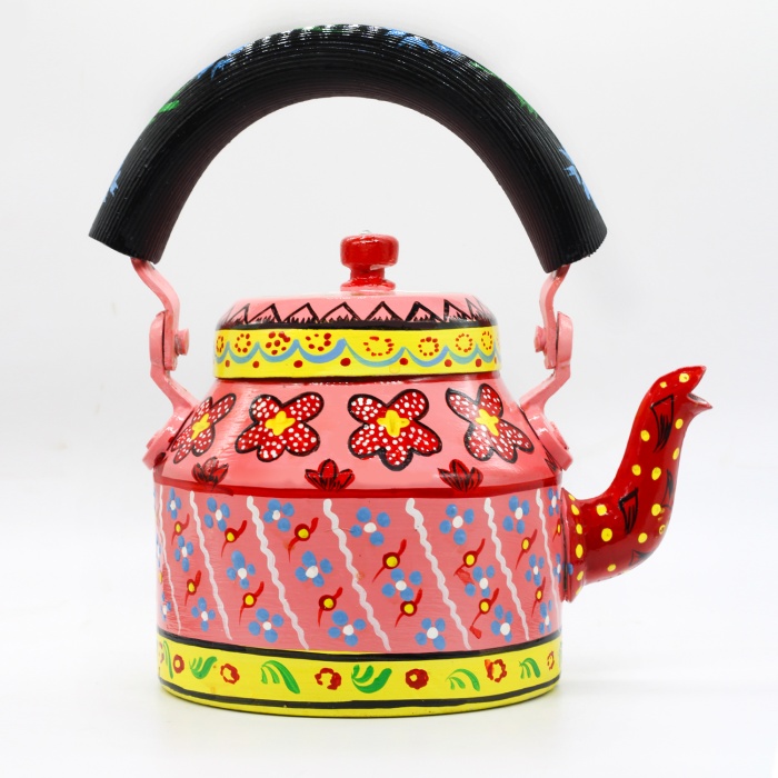 Handpainted Kettle Set 5151-T With 4 Glass & 1 Cart/Thela | Save 33% - Rajasthan Living 8