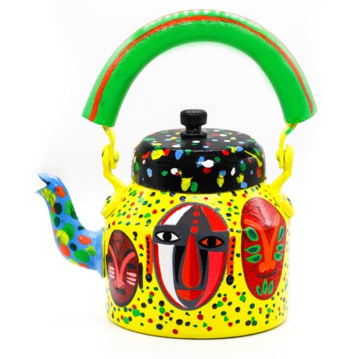 Handpainted Kettle Set With 1 Trey & 6 Glass | Save 33% - Rajasthan Living 6
