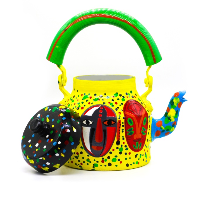 Handpainted Kettle Set 5152-T With 4 Glass & 1 Cart/Thela | Save 33% - Rajasthan Living 8