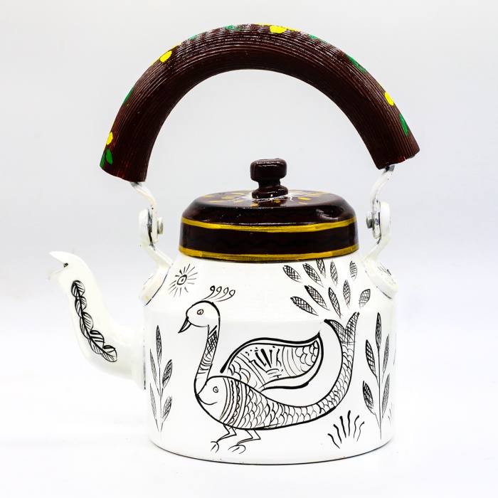 Handpainted Kettle Set 5155-T With 4 Glass & 1 Cart/Thela | Save 33% - Rajasthan Living 8