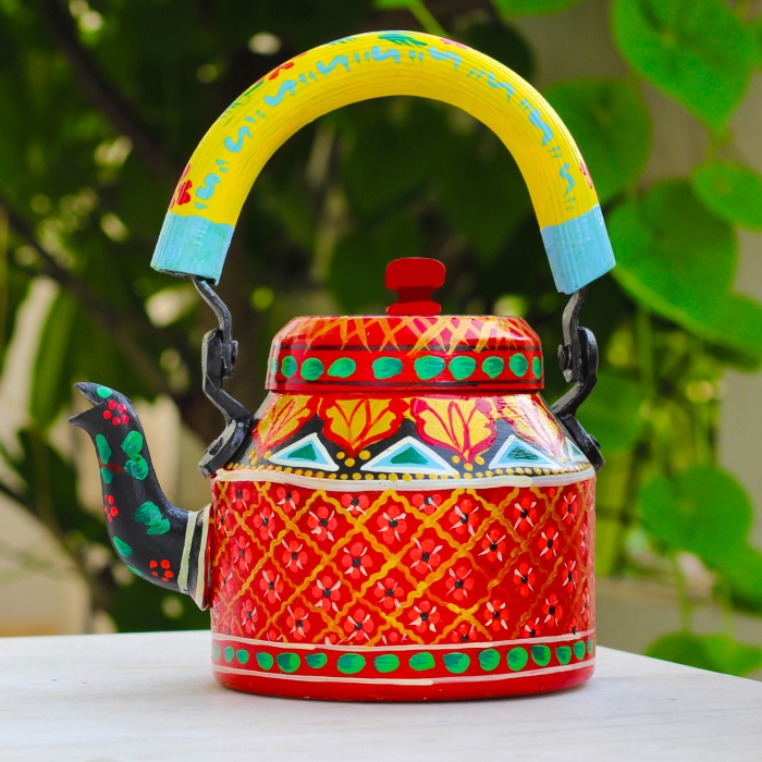 Handpainted Kettle 5156 Multicolor | Save 33% - Rajasthan Living 5