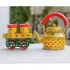Handpainted Kettle Set 5157-T With 4 Glass & 1 Cart/Thela | Save 33% - Rajasthan Living 9