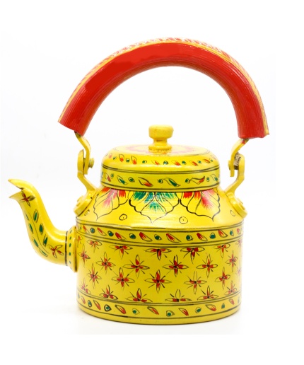 Handpainted Kettle Set 5157-T With 4 Glass & 1 Cart/Thela | Save 33% - Rajasthan Living 3