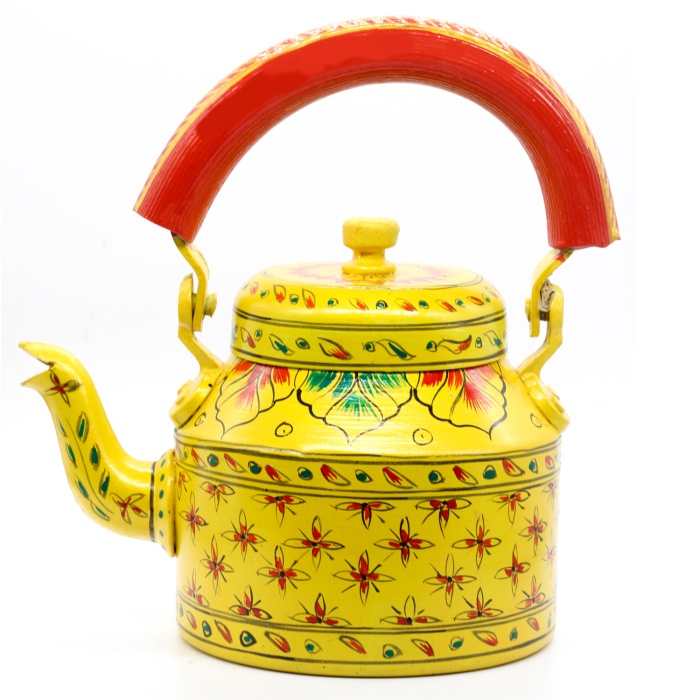 Handpainted Kettle Set 5157-T With 4 Glass & 1 Cart/Thela | Save 33% - Rajasthan Living 6