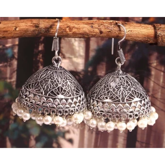 Oxidised Handmade Women Jhumki Earrings | Save 33% - Rajasthan Living 6