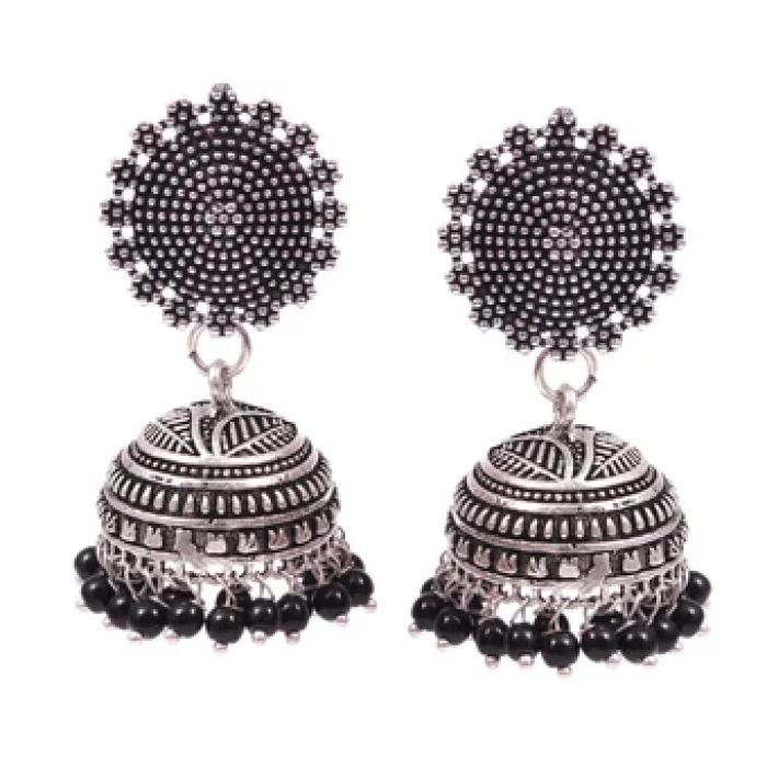 Silver Plated Handmade Women Jhumka Earrings | Save 33% - Rajasthan Living 7