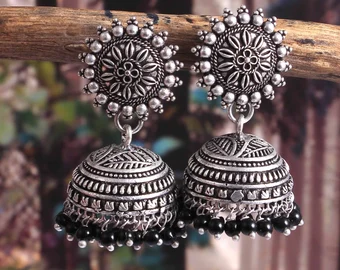 Oxidised Silver Plated Jhumki | Save 33% - Rajasthan Living 8