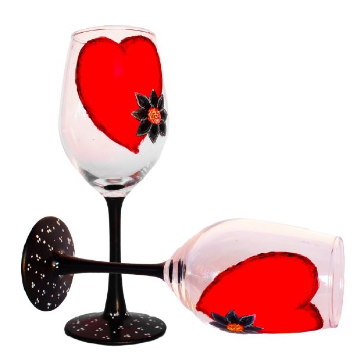 iHandikart Valentine Wine Glasses (Set of 2 Glass) for Gift Anniversary | Date Night |Besties |BFF| Bridesmaids | Weddings | Parties. 30010 | Save 33% - Rajasthan Living 8