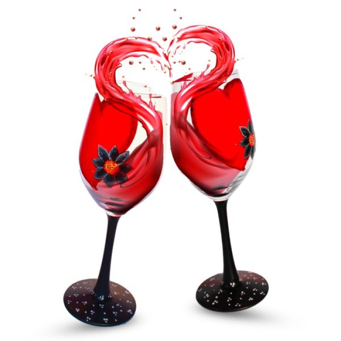 iHandikart Valentine Wine Glasses (Set of 2 Glass) for Gift Anniversary | Date Night |Besties |BFF| Bridesmaids | Weddings | Parties. 30010 | Save 33% - Rajasthan Living 6