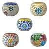 Mosaic Tealight stand of Glass Matericl from iHandikart Handicraft (Pack of 5) Mosaic Finish,Crackle Finish (IHK9011) Multicolour? | Save 33% - Rajasthan Living 10